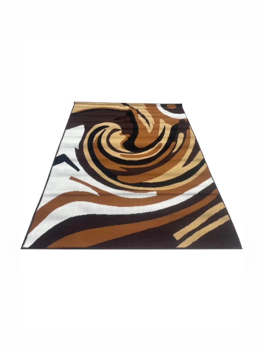 

Samjeeda Handloom carpets Black & Brown Geometric Anti-Skid Carpet
