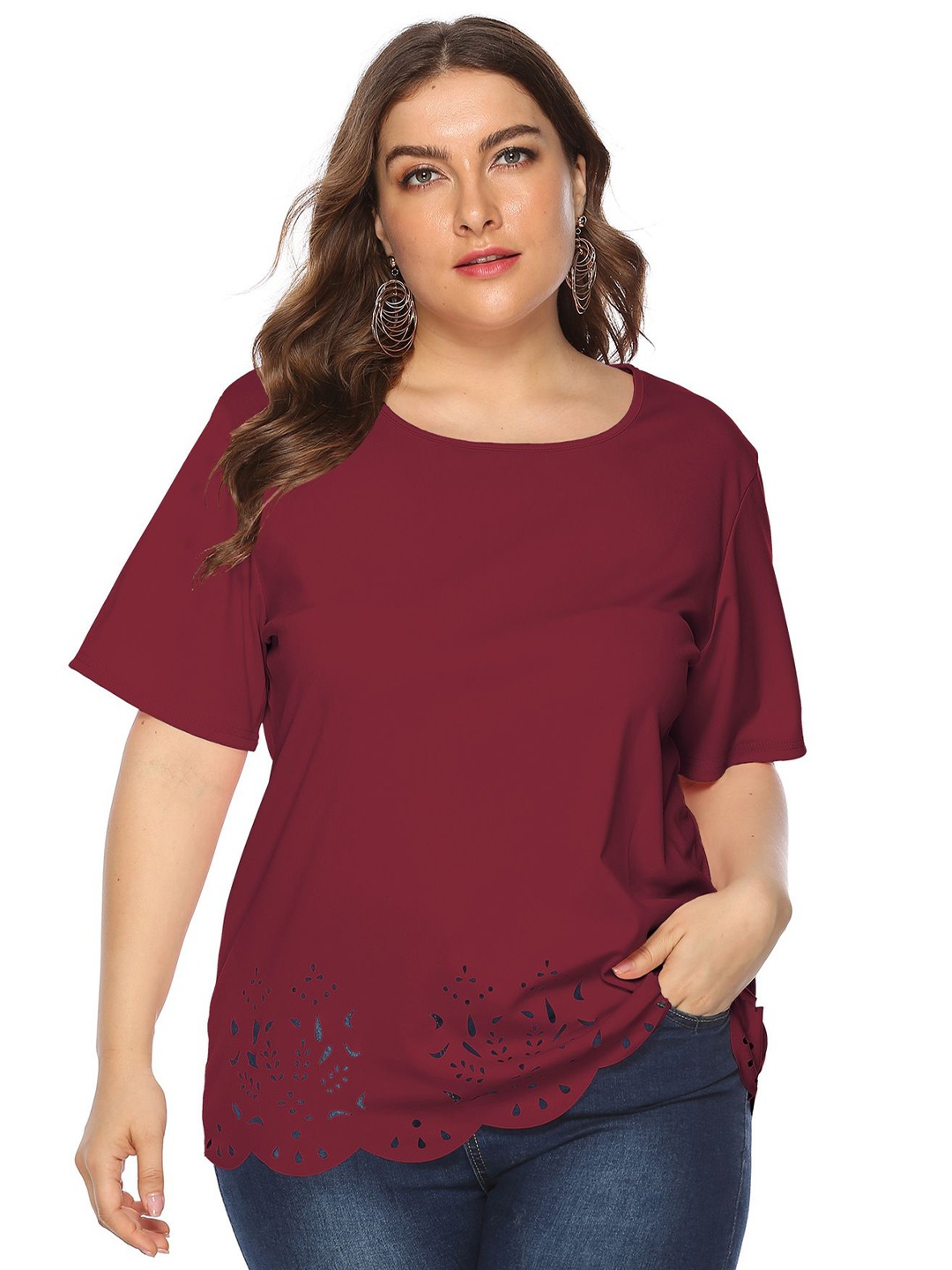 

StyleCast Curve Top, Red