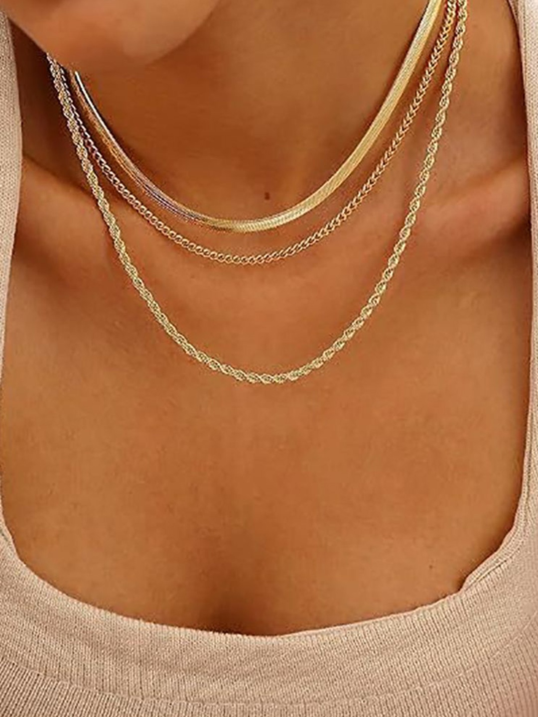 

StyleCast x Revolte Gold-Plated Layered Stainless Steel Layered Chains
