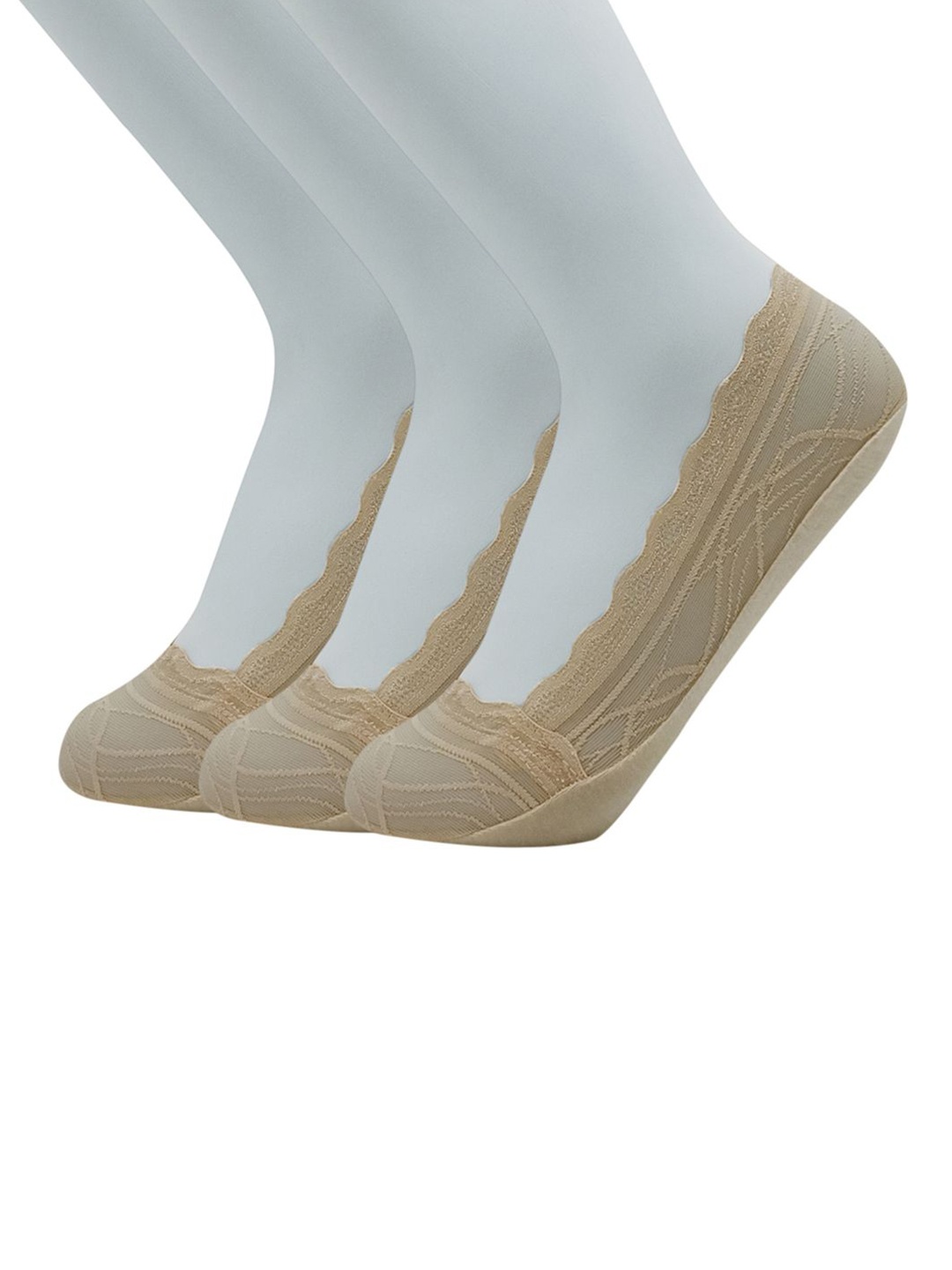 

Van Heusen Women Pack Of 3 Patterned Shoe-Liner Socks, Cream
