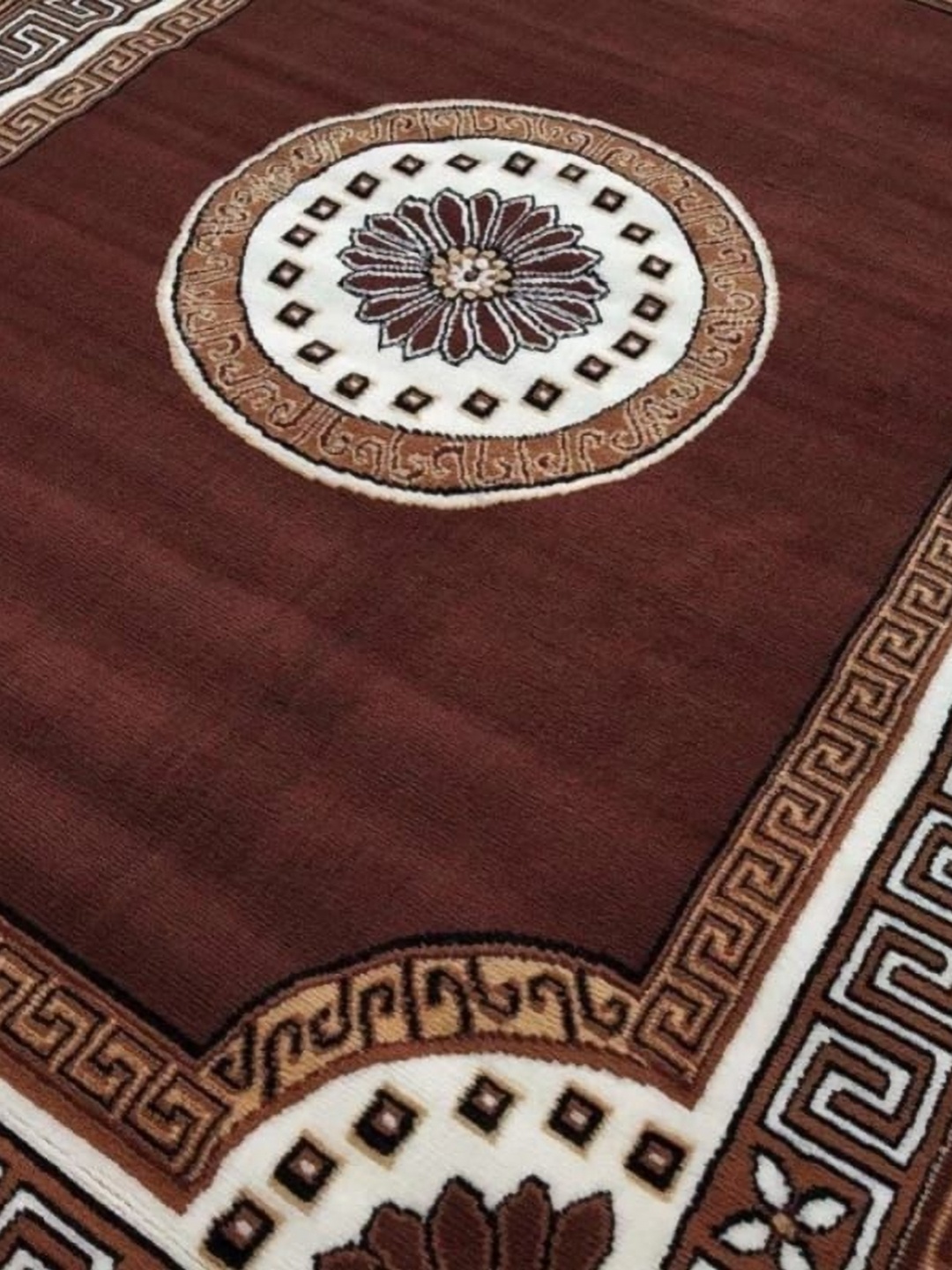 

Samjeeda Handloom carpets Red & Brown Geometric Printed Anti-Skid Carpet