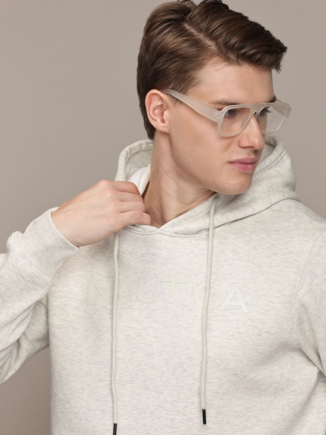 

Nautica Men Hooded Sweatshirt, Grey melange
