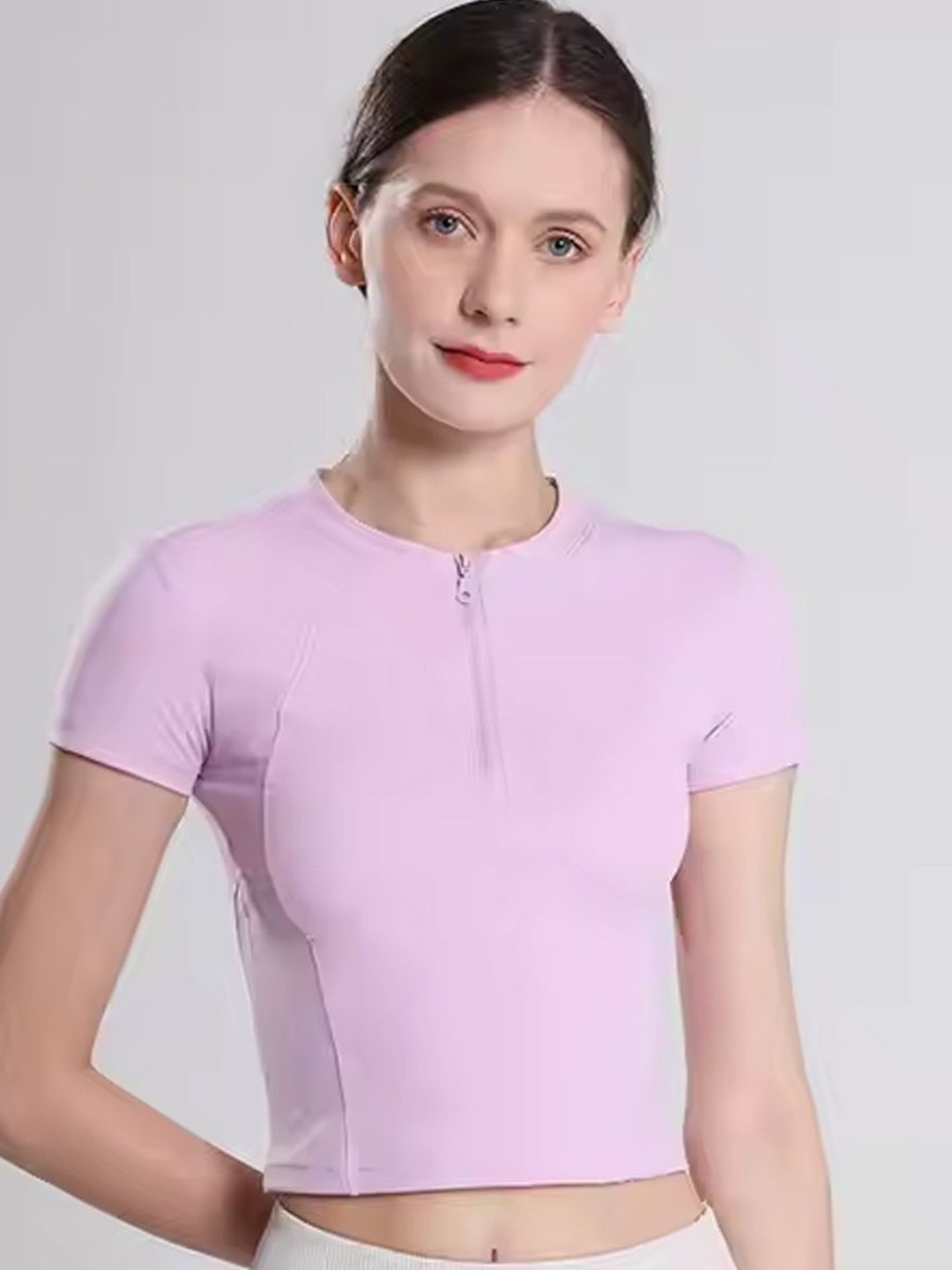

StyleCast Women Round Neck Crop Top, Pink