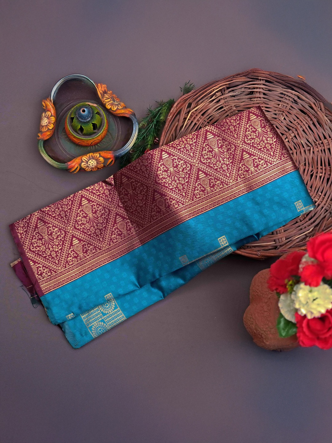 

Visit Wear Ethnic Motifs Woven Design Pure Silk Banarasi Saree, Teal
