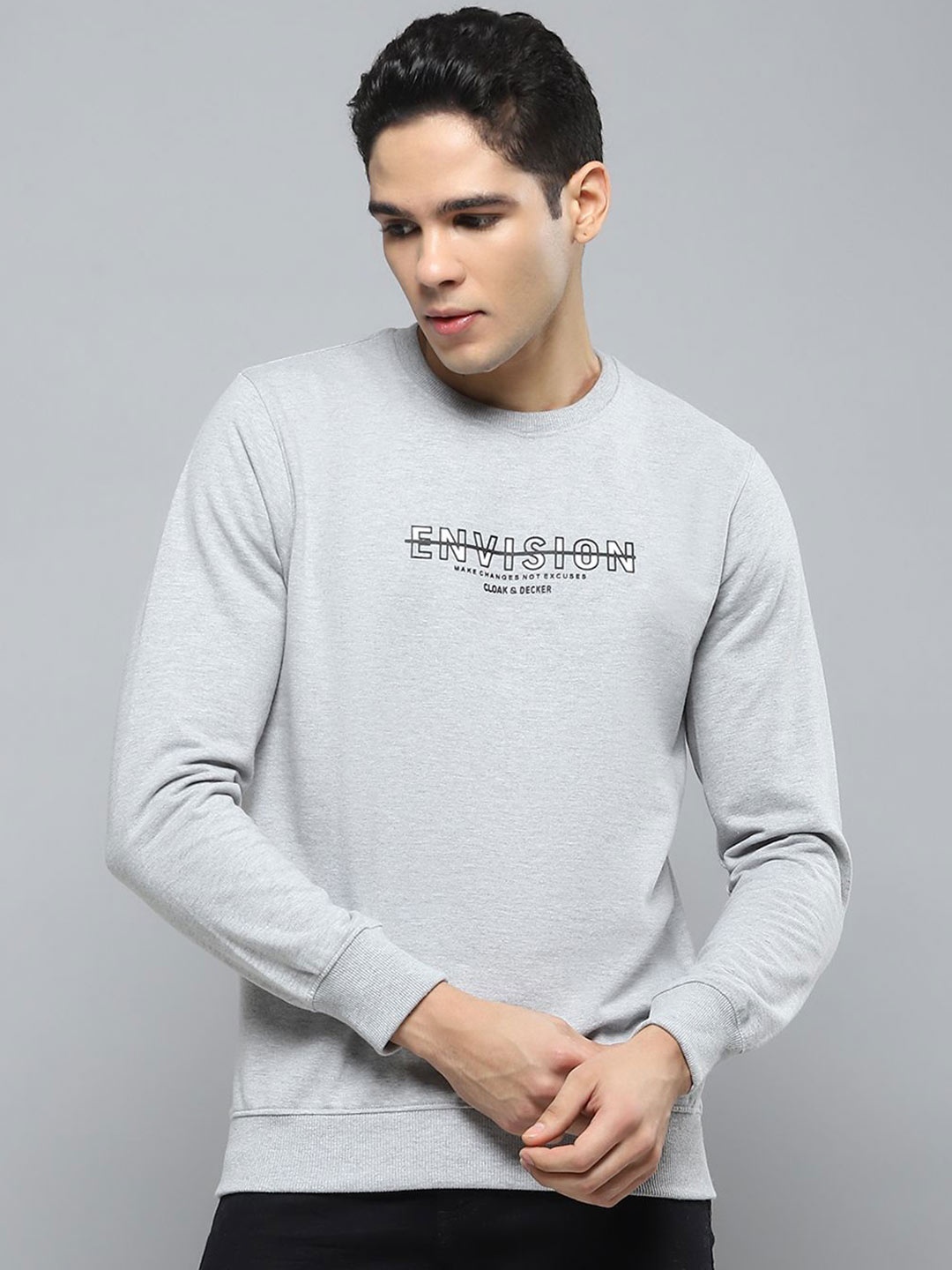 

Cloak & Decker Men Printed Long Sleeves Sweatshirt, Grey