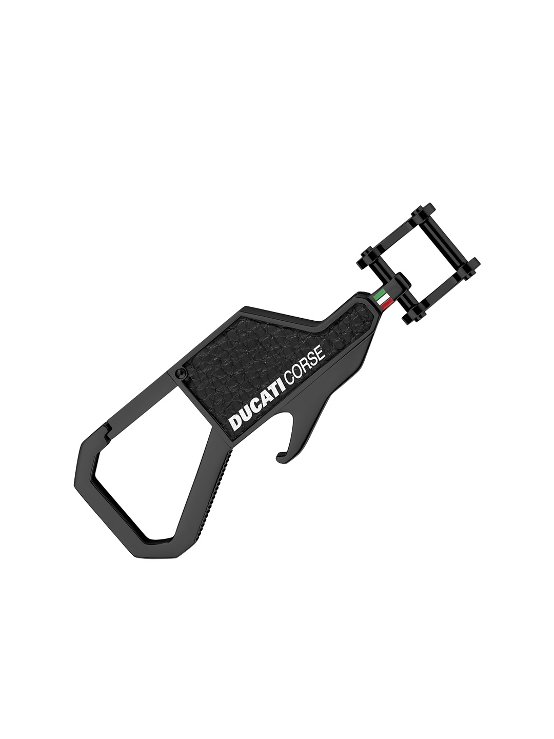 

DUCATI CORSE Logo-Detail Leather Key chain, Black