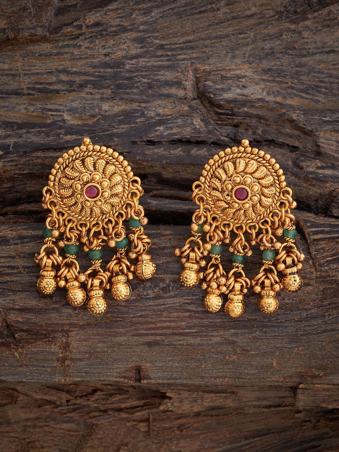 

Kushal's Fashion Jewellery Circular Studs Earrings, Red