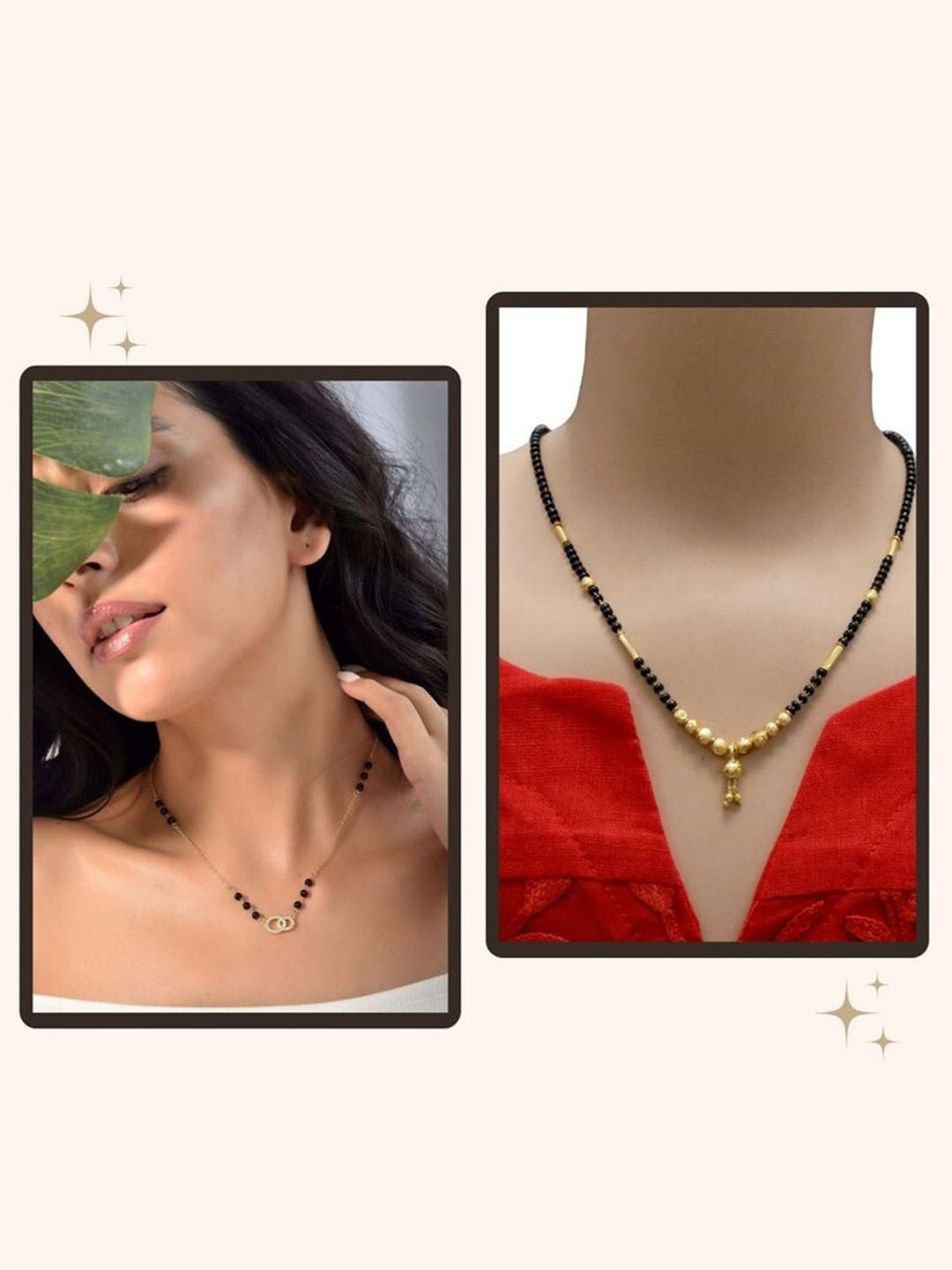 

Wynona Tanmaniya Pack Of 2 Gold-Plated American Diamond Studded Mangalsutra