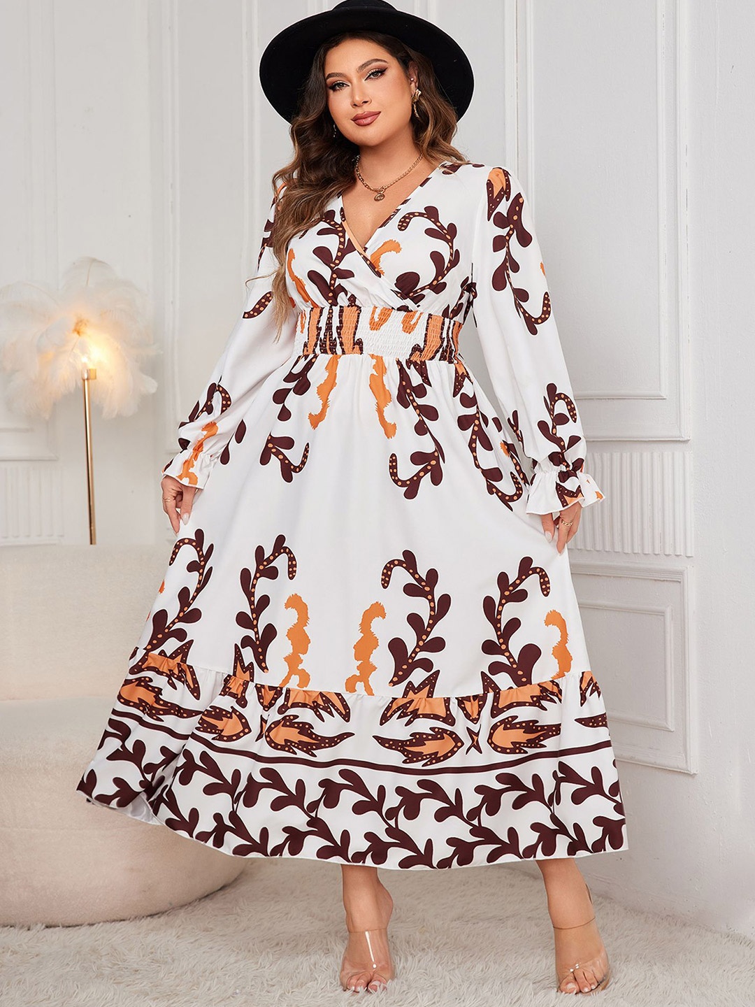 

StyleCast Curve Women Floral Print A-Line Dress, White