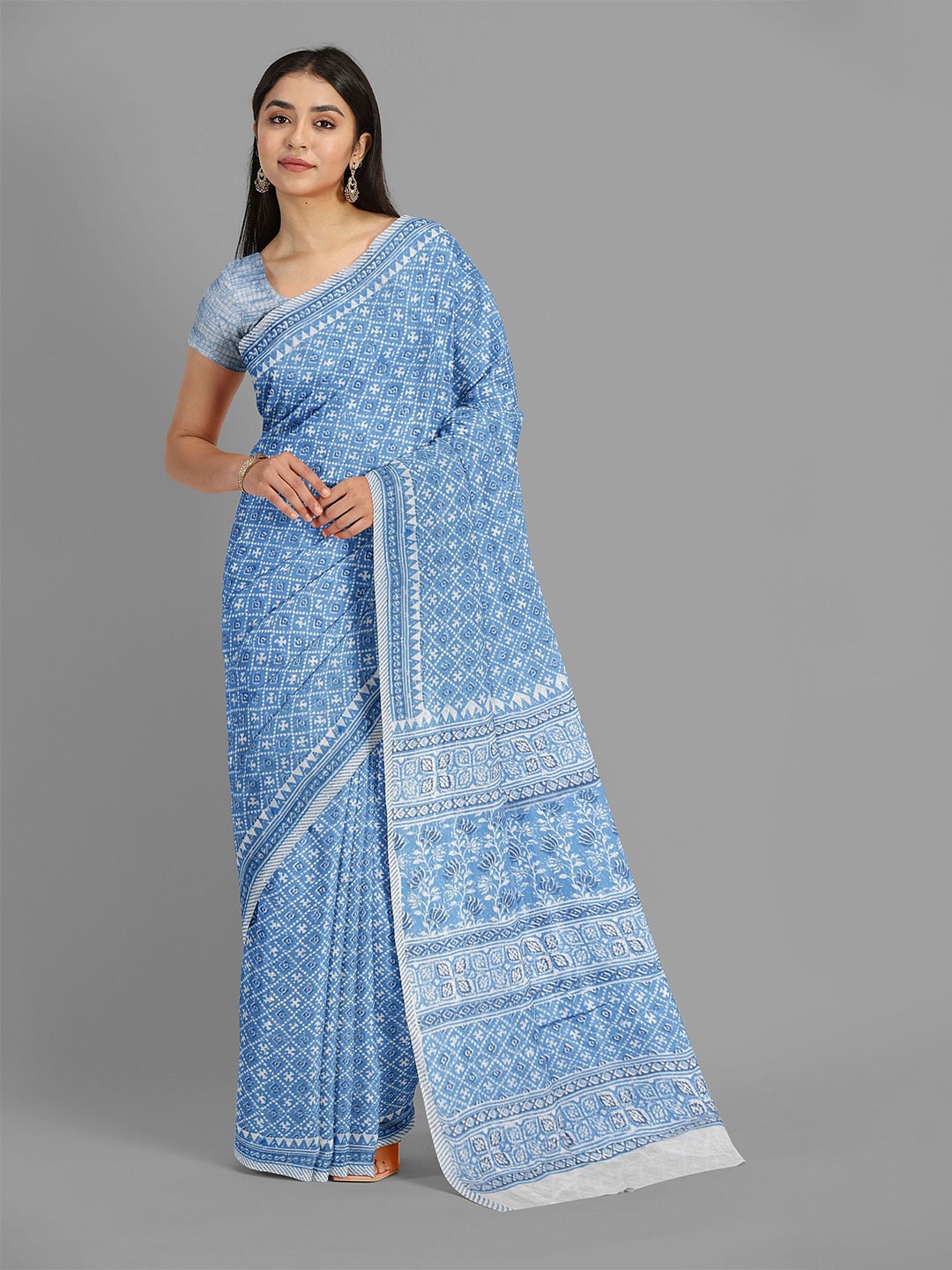

The Chennai Silks Pure Cotton Fusion Muga Saree, White