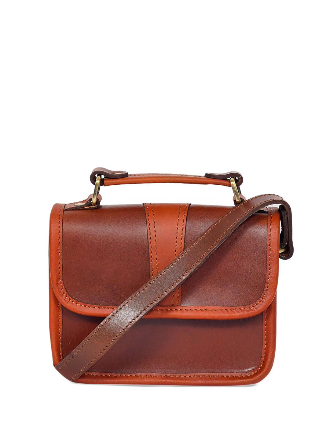

Celtic Women Leather Solid Structured Satchel Bag, Brown