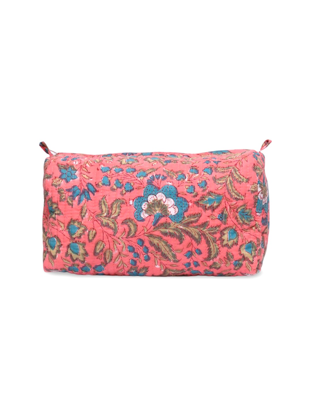 

Block N Style Unisex Floral Printed Pure Cotton Makeup Pouch, Blue