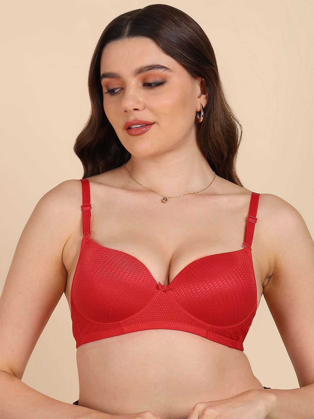 

Tweens Medium Coverage Heavily Padded T-shirt Bra, Red