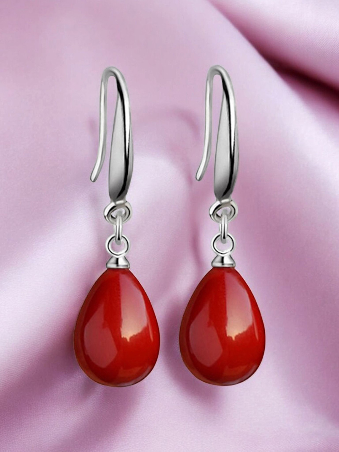 

Nilu's Collection Silver-Plated Pearls Beaded Drop Earrings