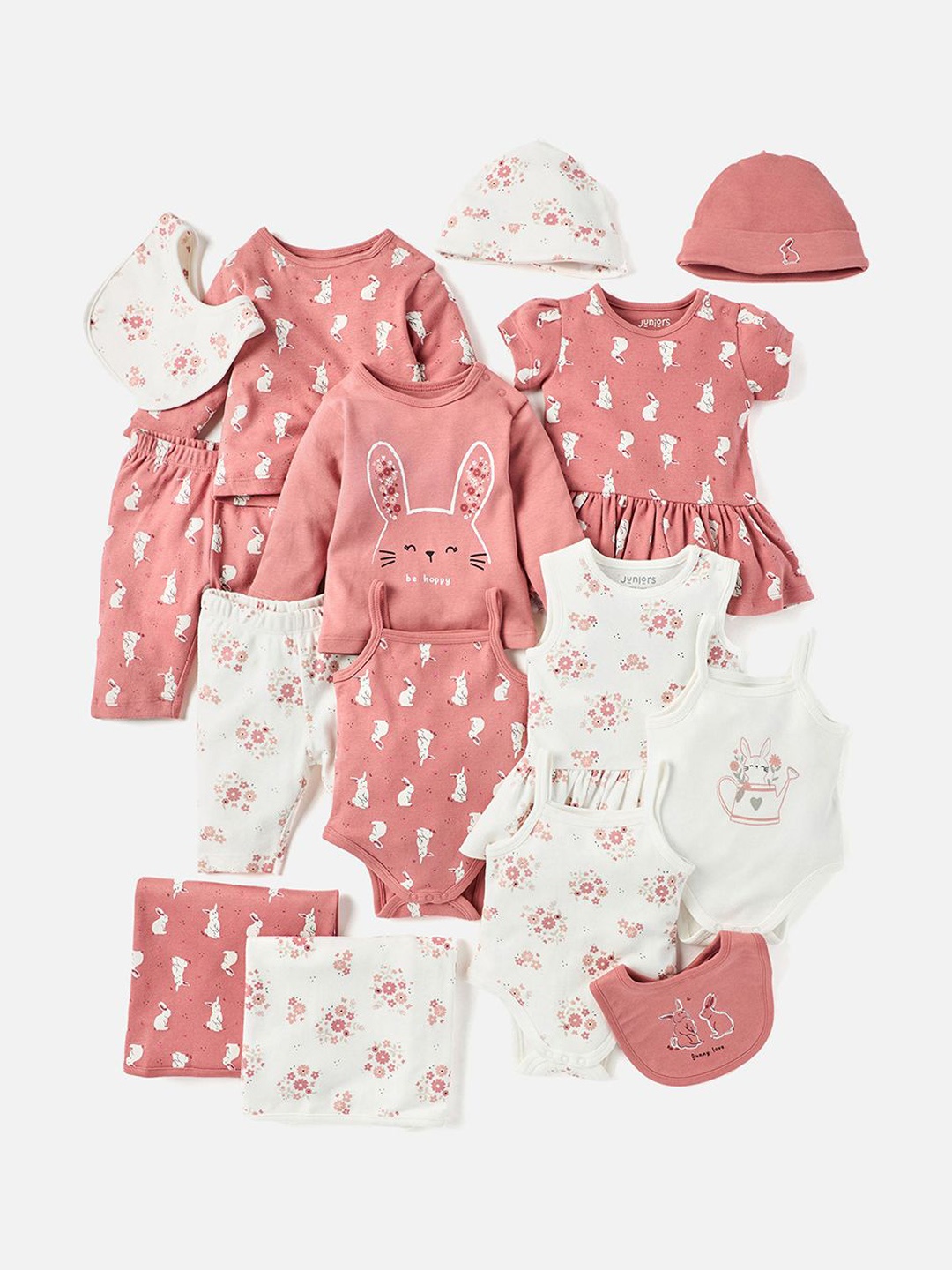 

Juniors by Babyshop Infant Girls Pack Of 2 Printed Bibs, Pink