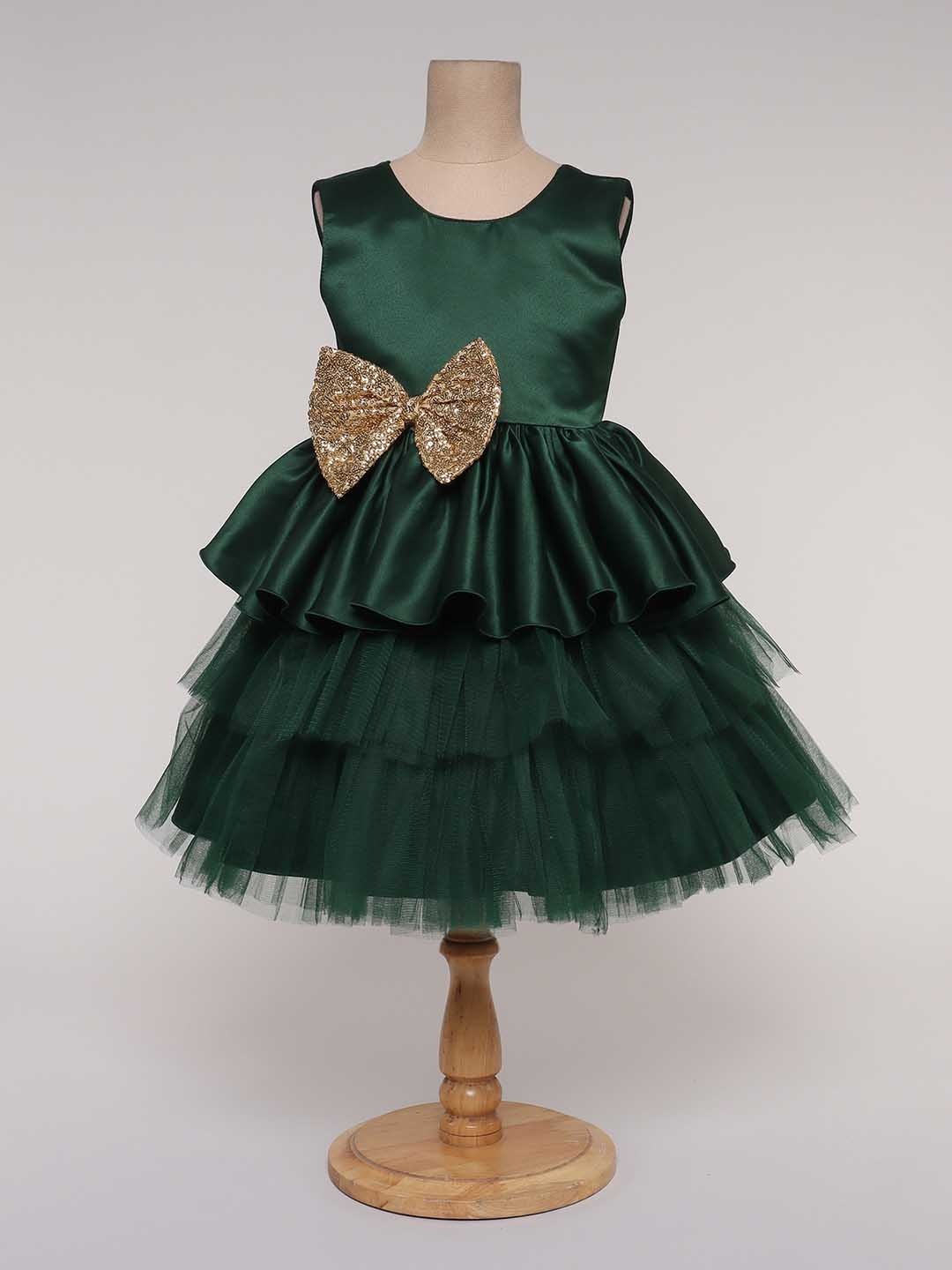 

The Magic Wand Girls Embellished Fit & Flare Dress, Green