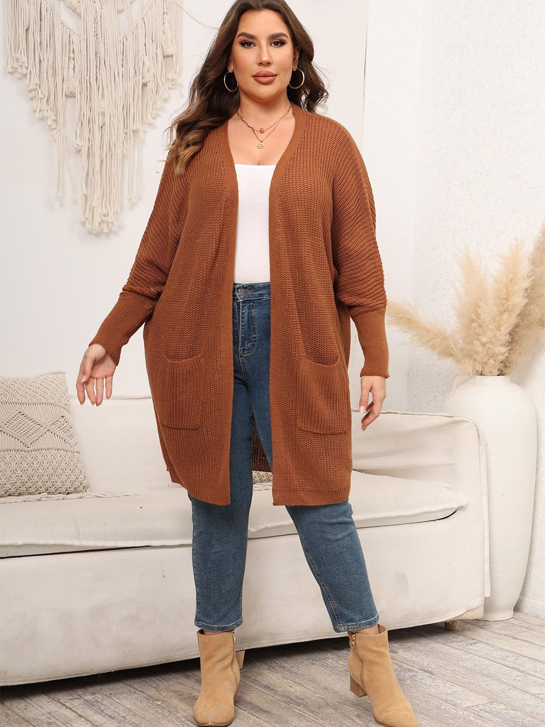 

StyleCast Curve Long Sleeve Cardigan Sweaters, Brown