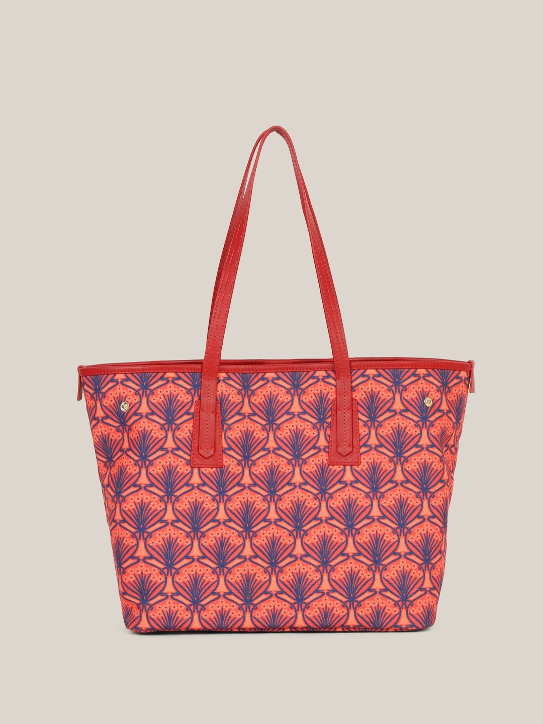 

HATS OFF ACCESSORIES Women Floral Printed Shopper Leather Shoulder Bag, Peach