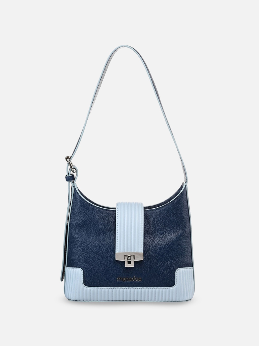 

Monadaa Structured Zip Detail Sling Bag, Navy blue