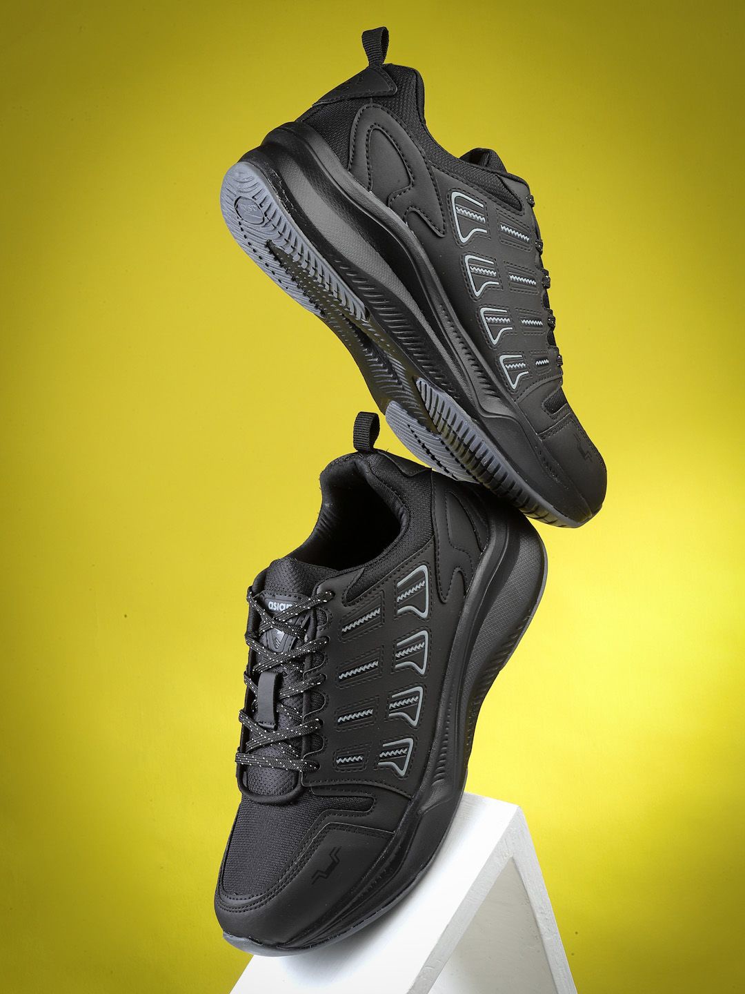 

ASIAN Men Mesh Running Non-Marking Shoes, Black