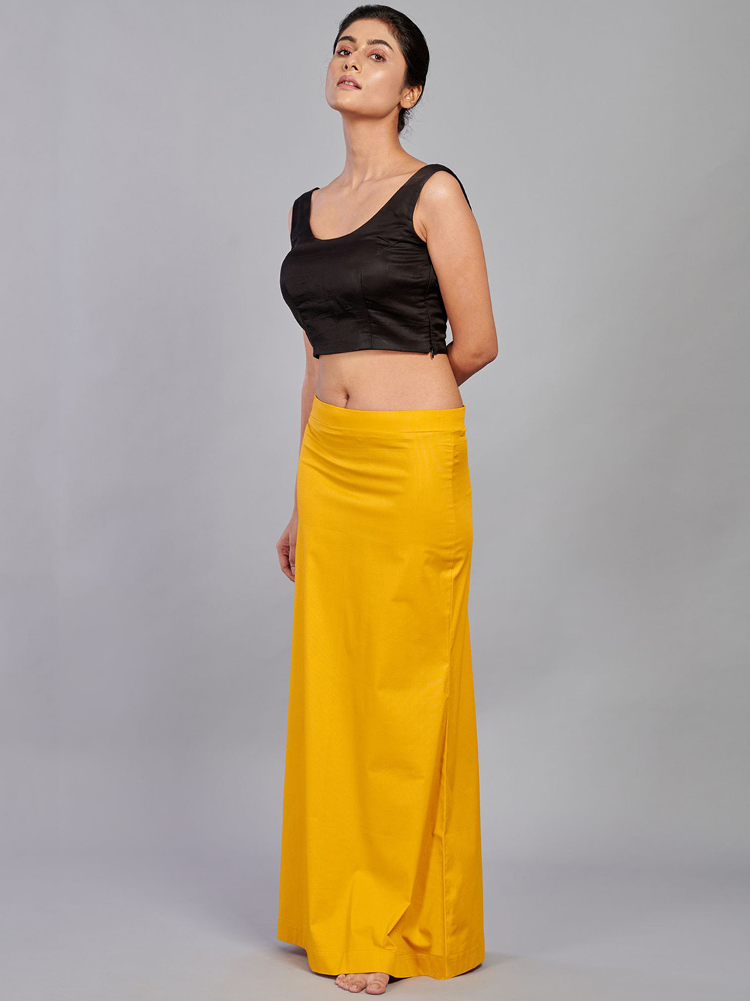 

I AM BY DOLLY JAIN D'coat Simple Petticoat Saree Shapewear, Yellow