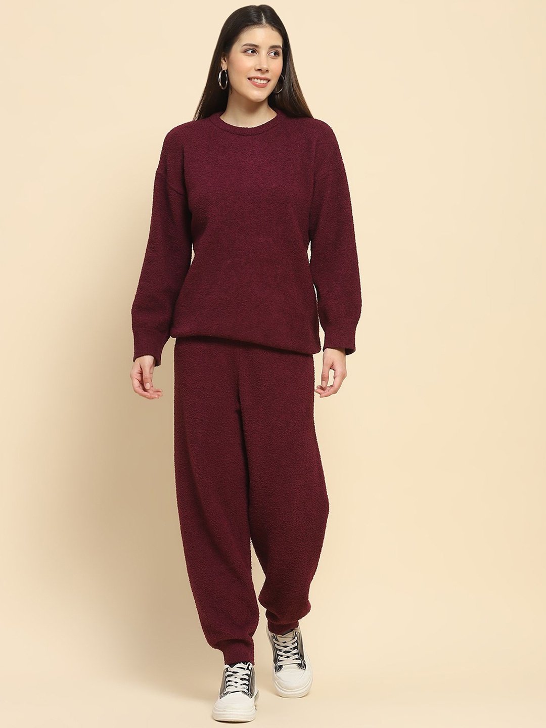 

Global Republic Round Neck Sweater with Trouser, Maroon