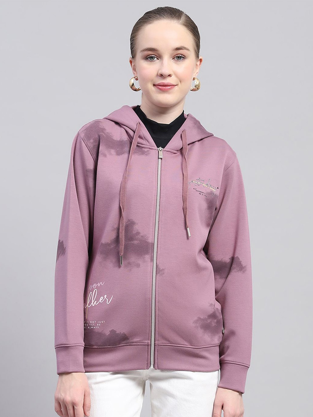 

Monte Carlo Women Printed Hooded Sweatshirt, Pink