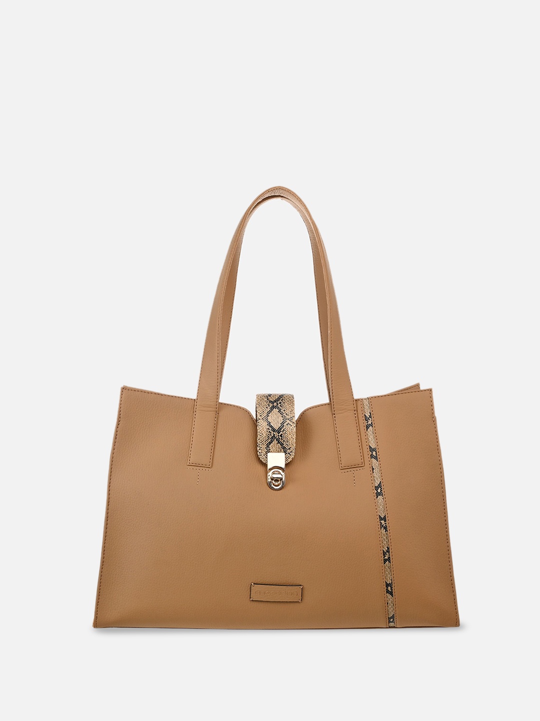 

Monadaa Structured Tote Bag with Tasselled, Brown