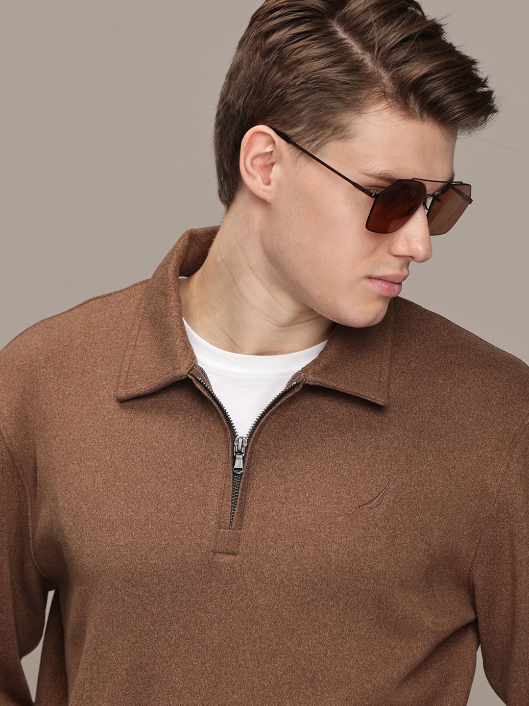 

Nautica Men Half Zipper Sweatshirt, Copper