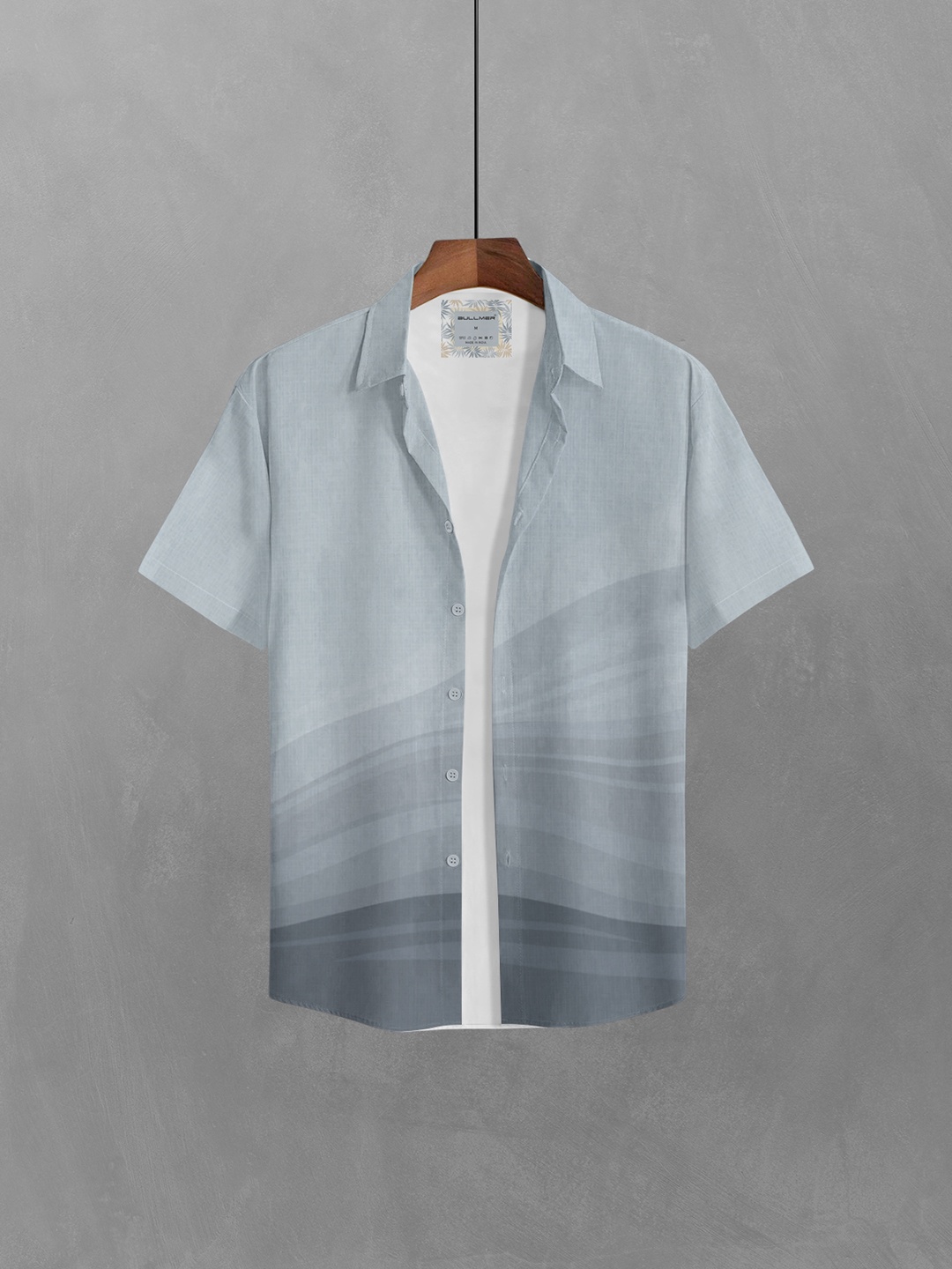 

BULLMER Men Opaque Printed Casual Shirt, Blue