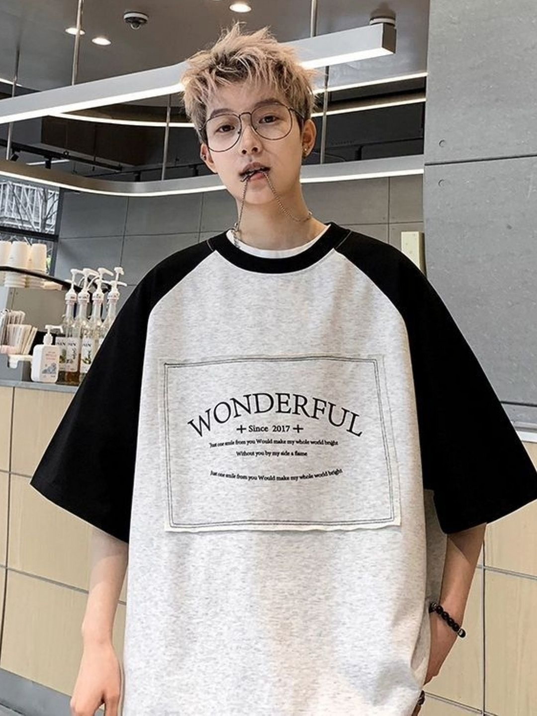 

HERE&NOW Men Typography Printed Round Neck Cotton Oversized T-shirt, White