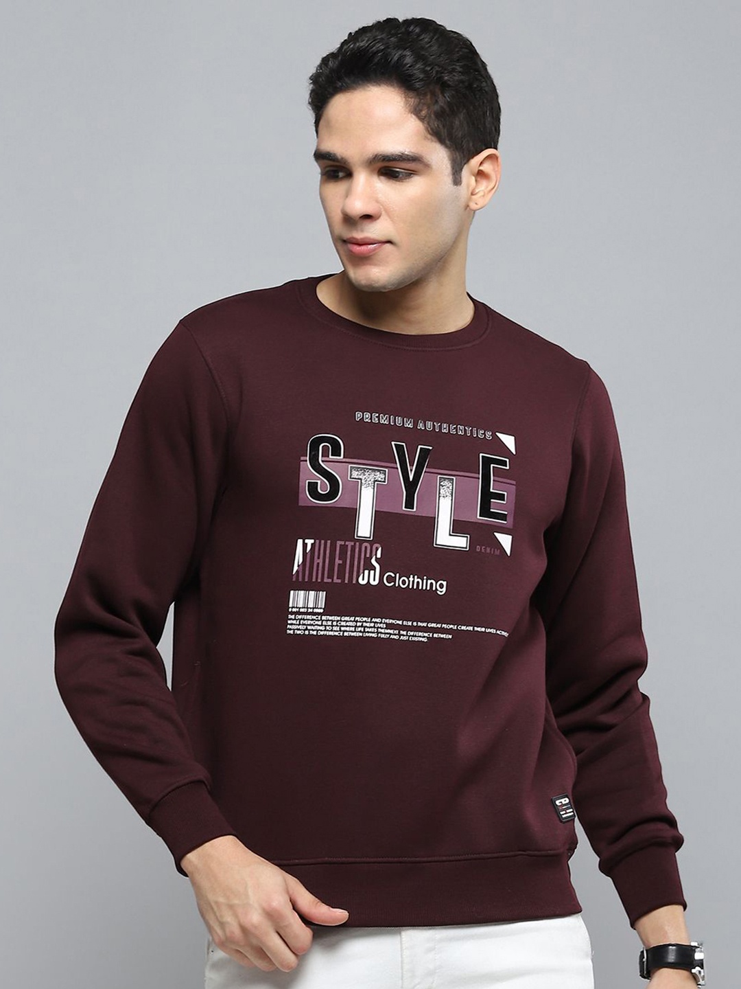 

Cloak & Decker Men Printed Sweatshirt, Maroon