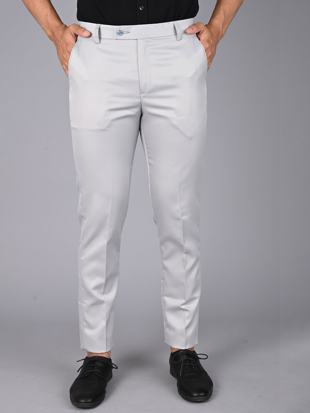 

MANCREW Men cotton Smart Easy Wash Formal Trouser, Grey
