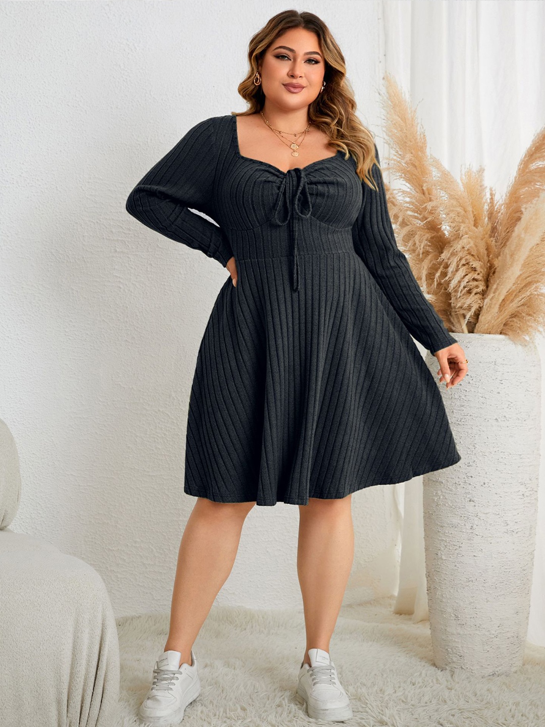 

StyleCast Curve Fit and Flare Plus Size Dress, Black