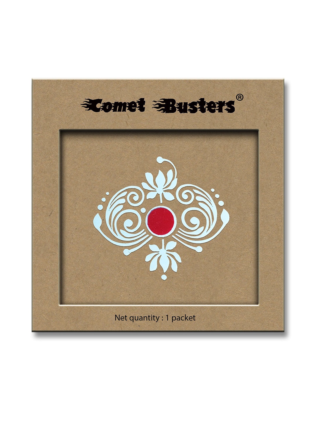 

Comet Busters Beautiful Traditional Ethnic Motifs Bindi - White & Red