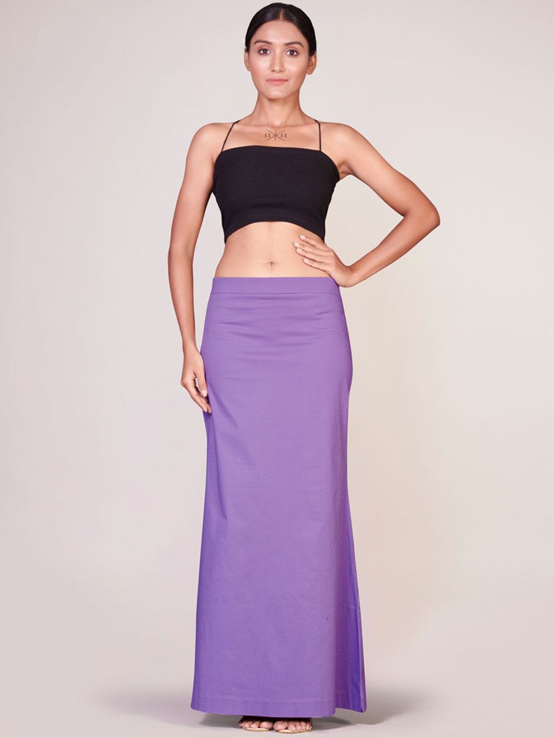 

I AM BY DOLLY JAIN D'coat Simple Petticoat Saree Shapewear, Purple