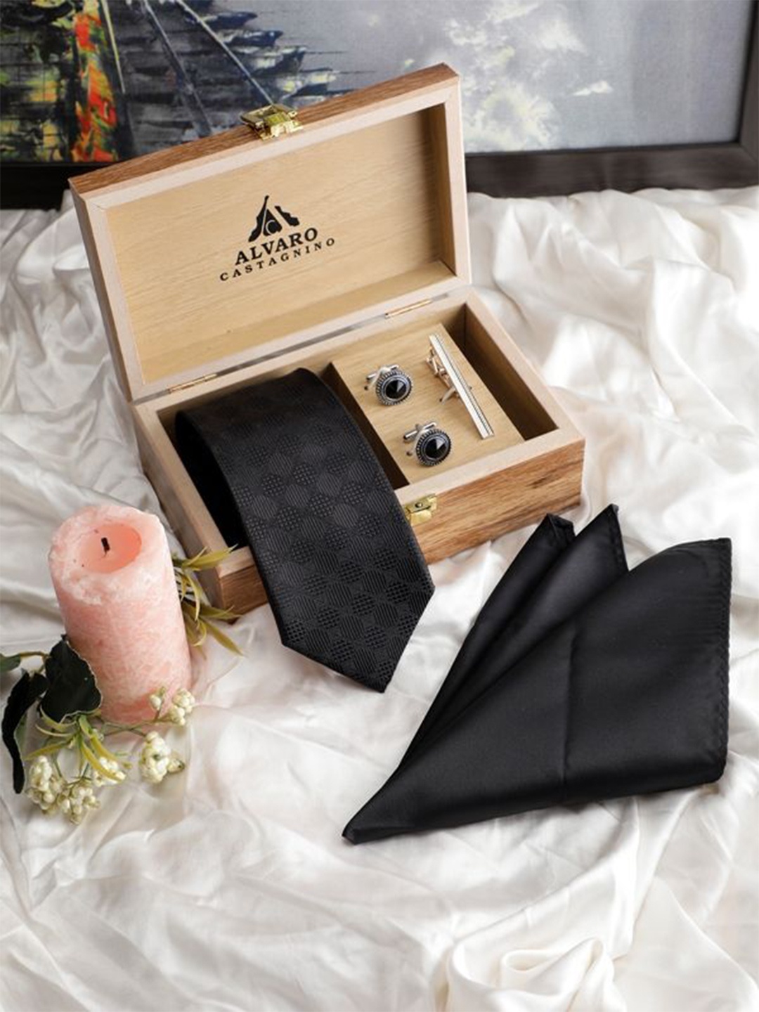 

Alvaro Castagnino Men Accessory Gift Set, Black