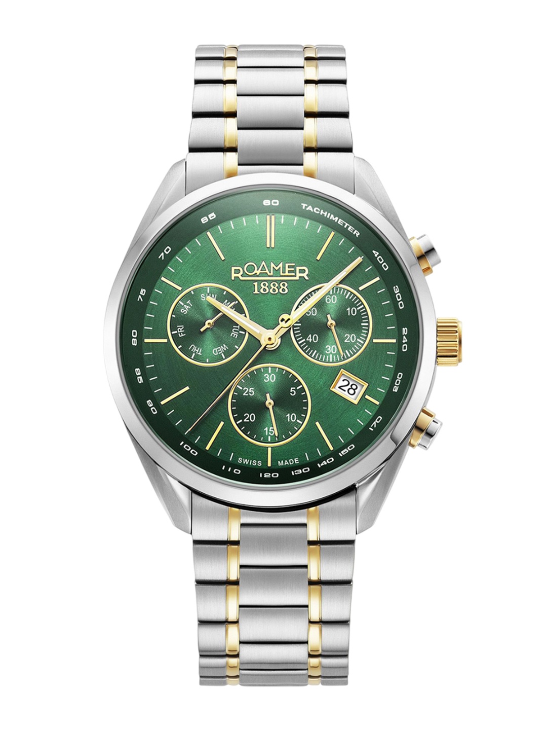 

ROAMER Men Bracelet Style Straps Analogue Chronograph Watch 993819 47 75 20, Green