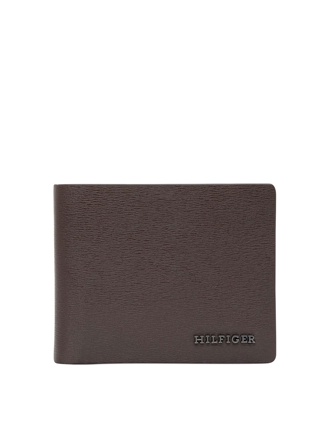 

Tommy Hilfiger Men Textured Leather Two Fold Wallet, Brown