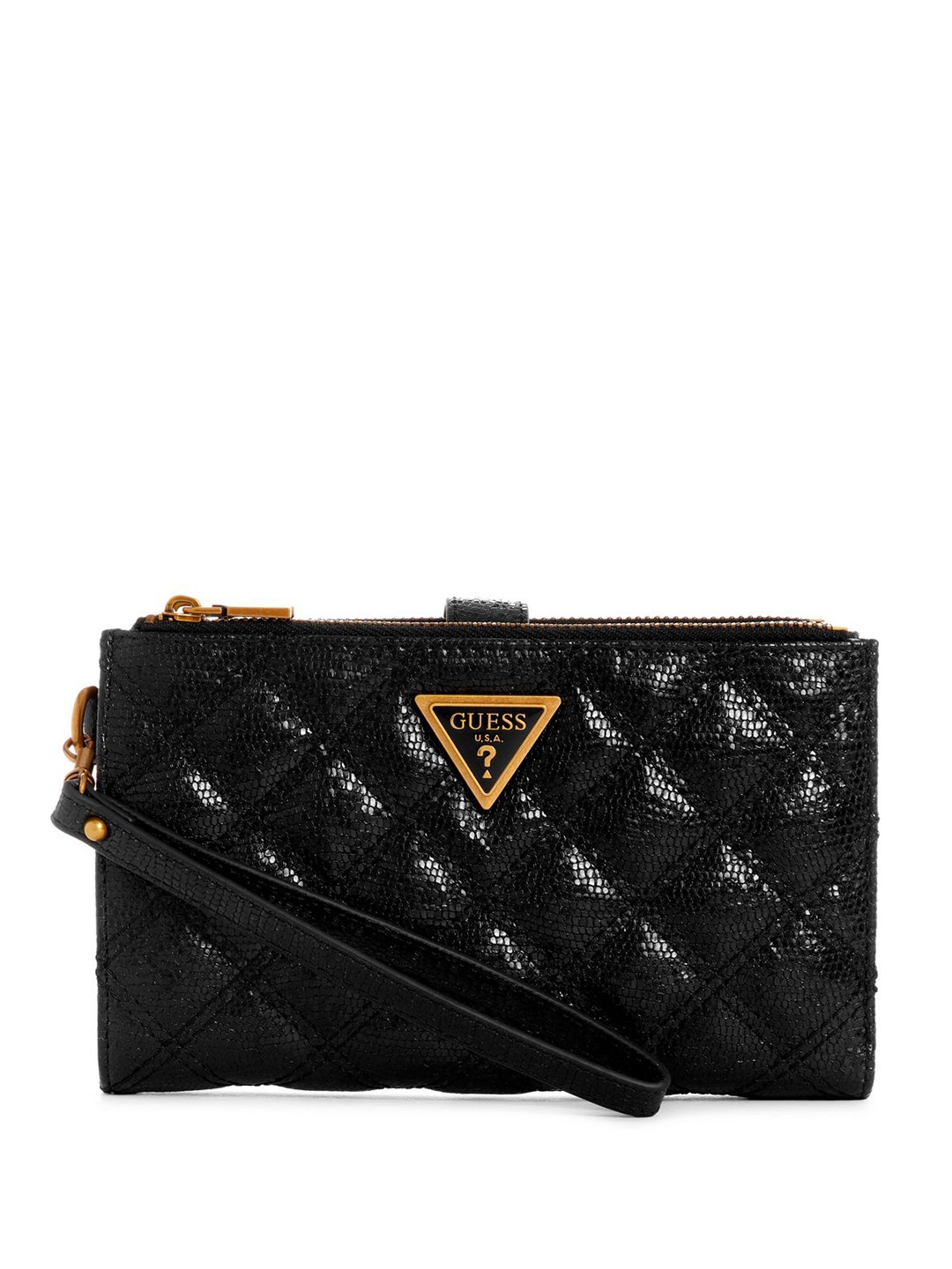 

GUESS Women Quilted PU Card Holder, Black