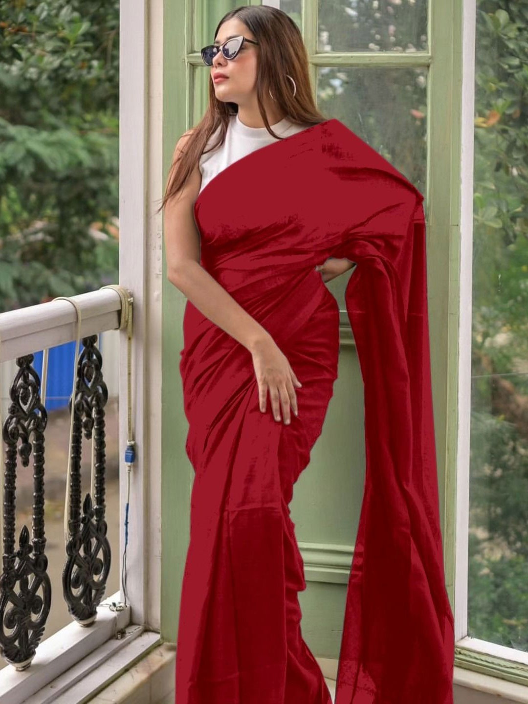 

Anouk Pure Cotton Bagru Saree, Maroon