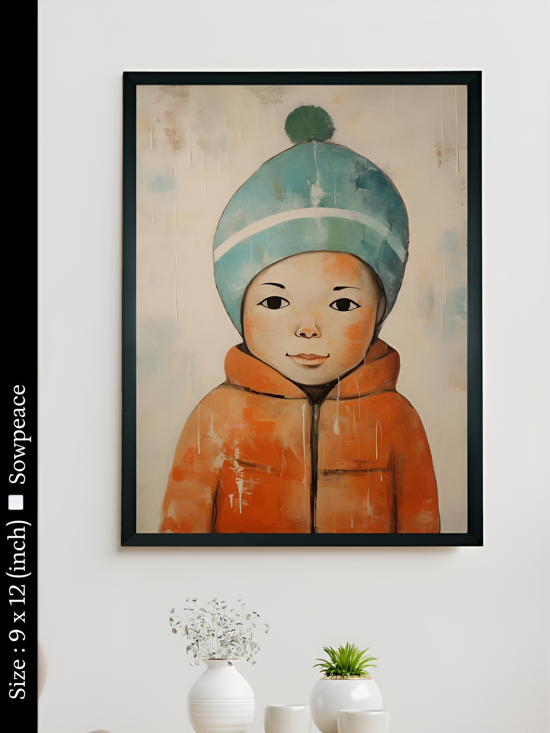 

SOWPEACE Orange & Green 1 Piece Canvas Abstract Wall Photographs