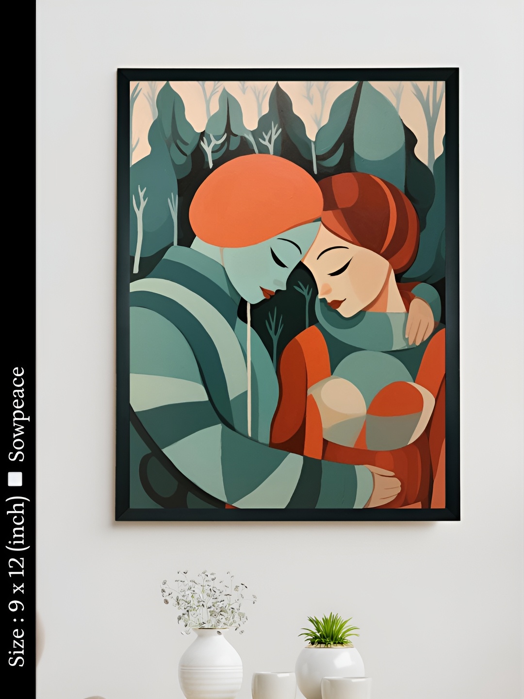 

SOWPEACE Green & Orange 1 Piece Canvas Other Wall Paintings