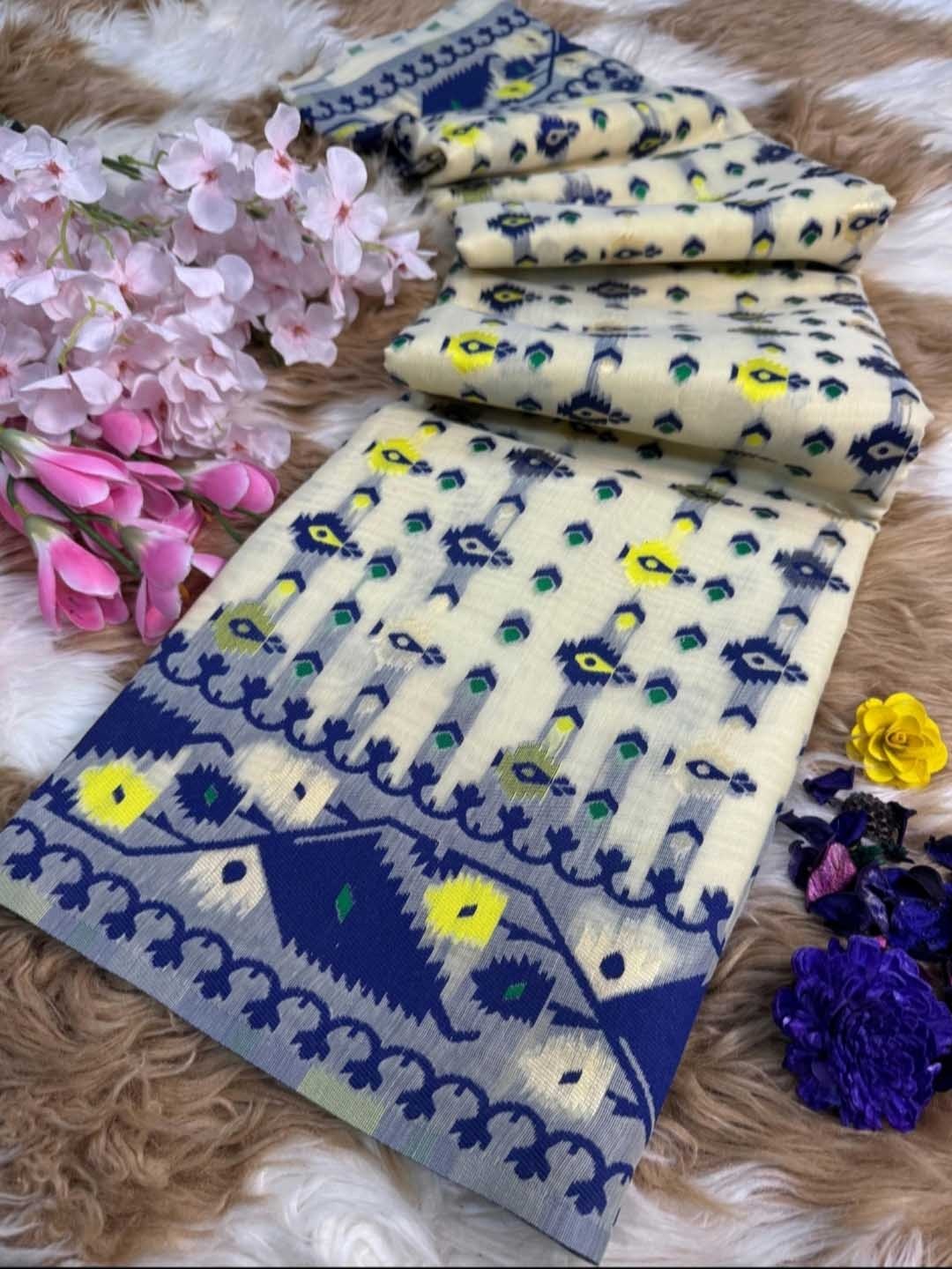 

DIVASTRI Woven Design Zari Banarasi Saree, Navy blue