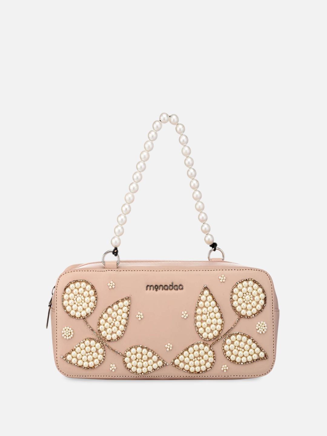 

Monadaa Women Solid Embellished Miniature Handheld Bag, Pink