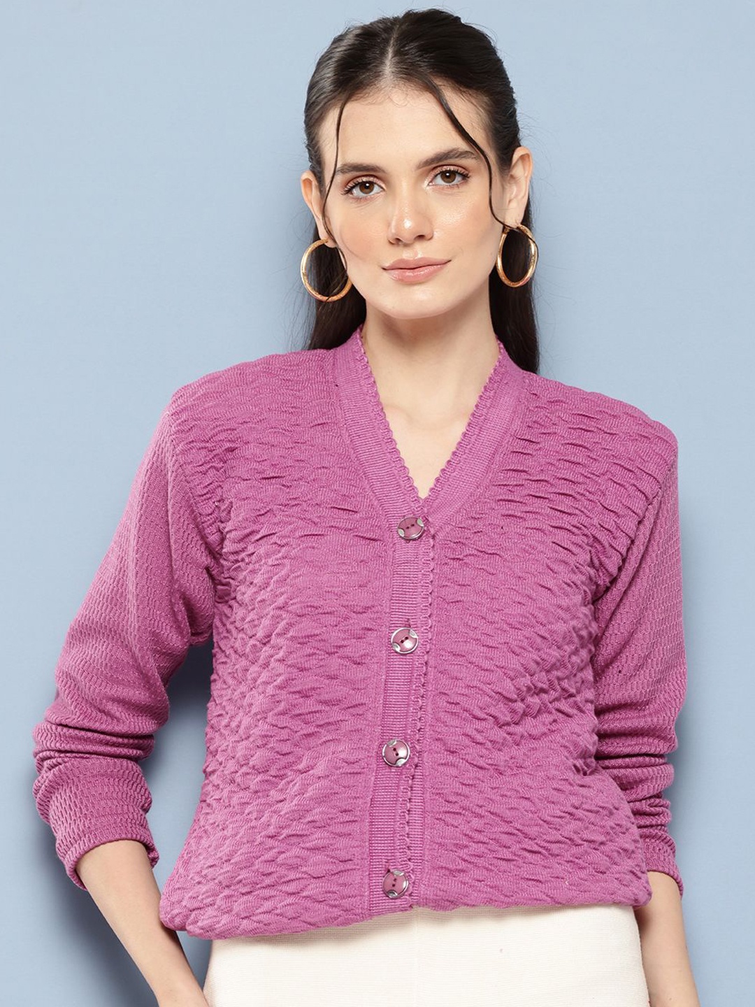 

BAESD Women Woollen Cardigan, Purple