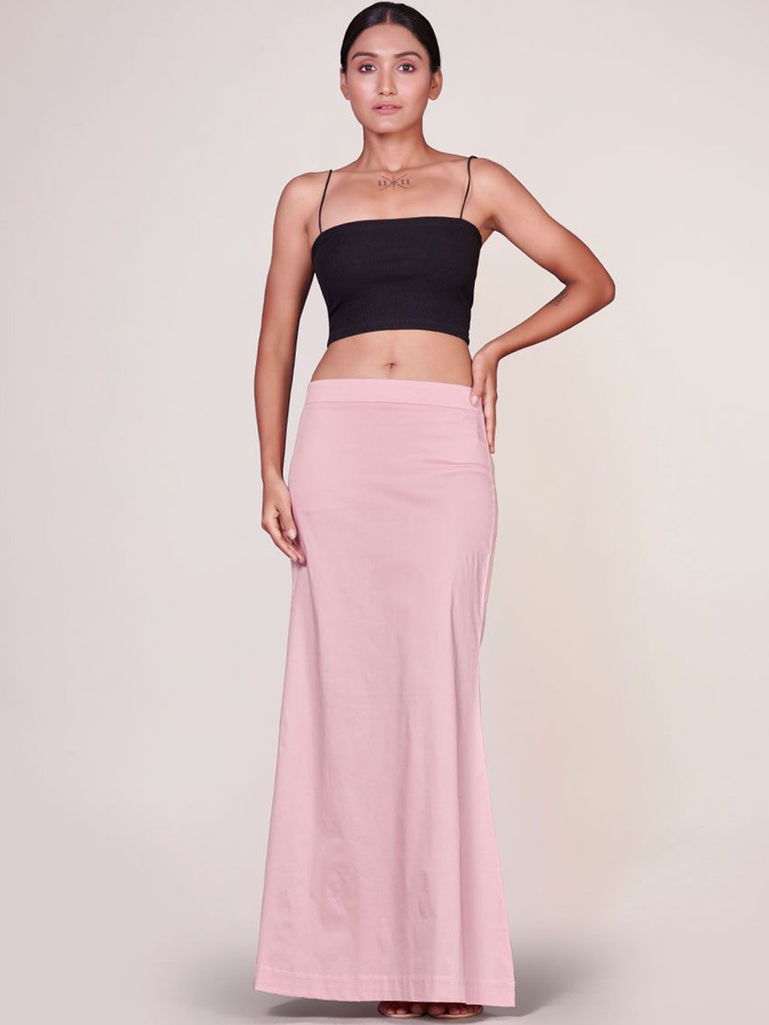 

I AM BY DOLLY JAIN D'coat Simple Petticoat Saree Shapewear, Pink