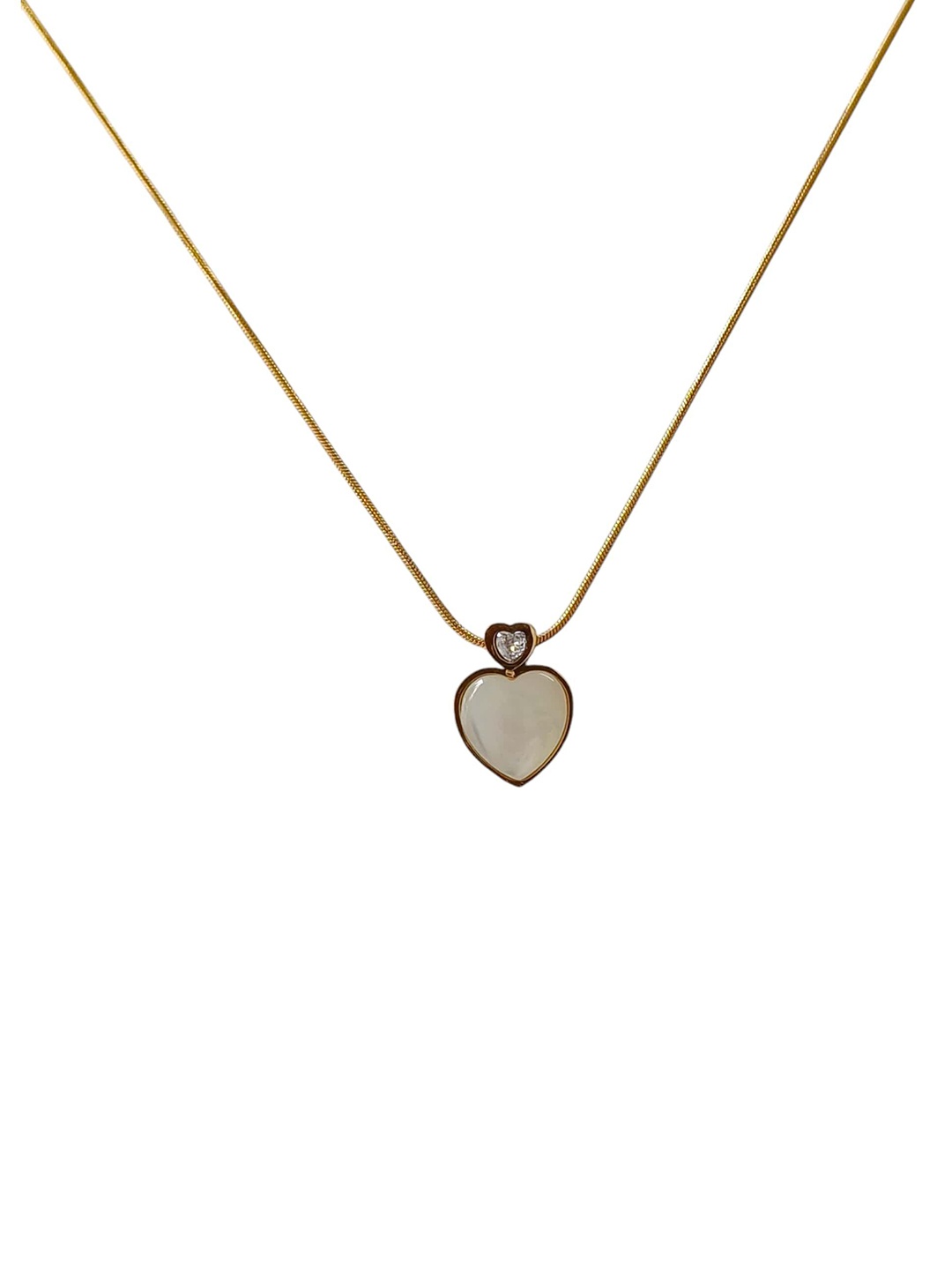 

JEWILLEY Gold-Plated Heart Shaped Pendant With Chain