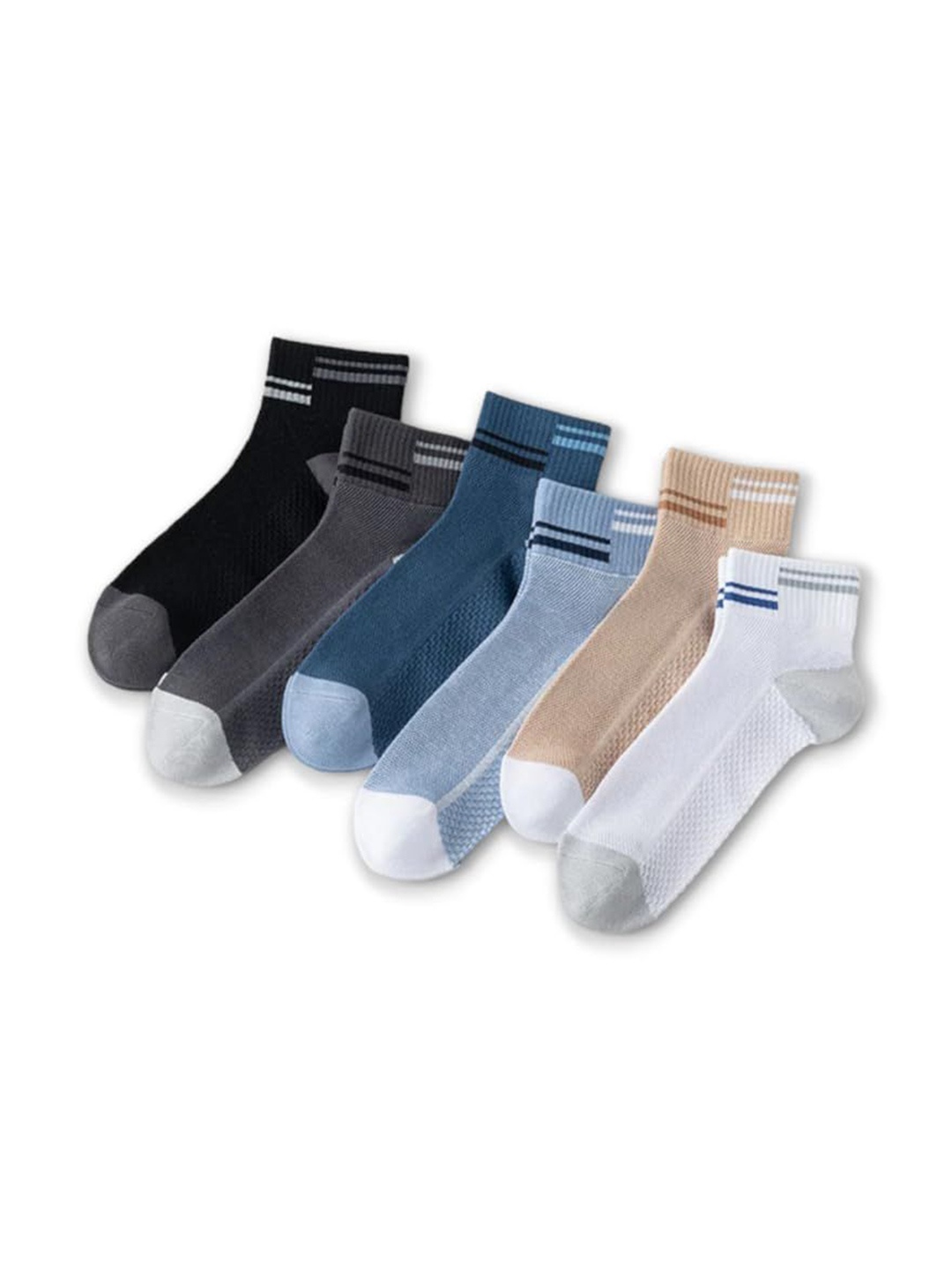 

Sockscarving Unisex Pack Of 5 Patterned Cotton Ankle-Length Socks, Blue