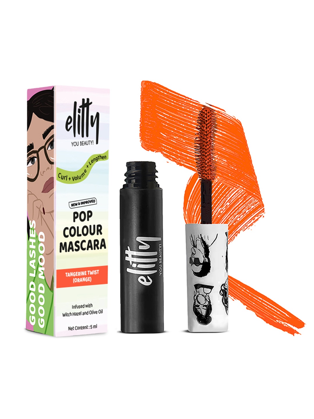 

Elitty Teen Pop Lush Lashes Mascara With Olive Oil - 5ml - Tangerine Twist, Orange